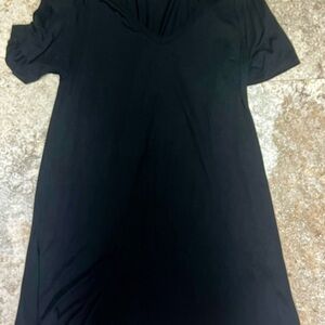 Classic Black V-Neck Mini Dress